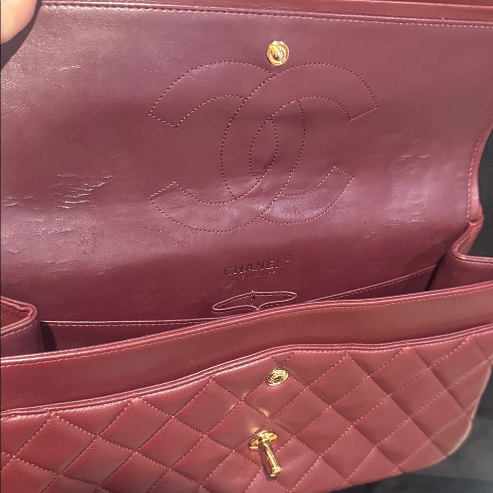 CHANEL Burgundy Quilted Shoulder Bag - Picture 9 of 15